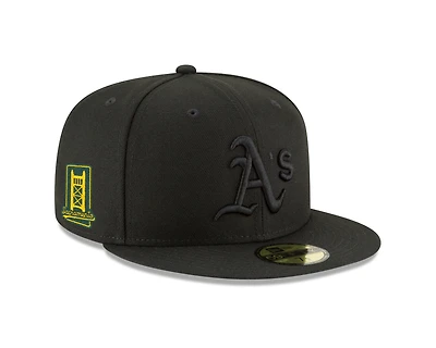 MLB Hat 5950 Tonal Black Sacramento Patch Athletics