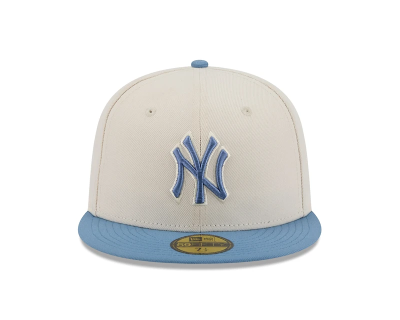 MLB Hat 5950 2T Color Pack Yankees White and Light Blue