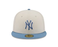 MLB Hat 5950 2T Color Pack Yankees White and Light Blue