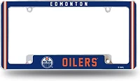 NHL License Plate Frame All Over Chrome Oilers