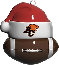 CFL Ornament Glass Football w/ Santa Hat Lions