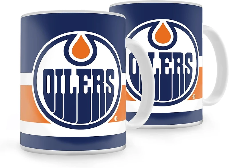 NHL Coffee Mug 11oz Striped Oilers
