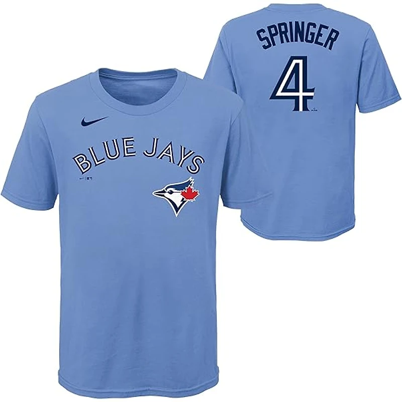 MLB Youth Player T-Shirt Name And Number Alt Powder George Springer Blue Jays