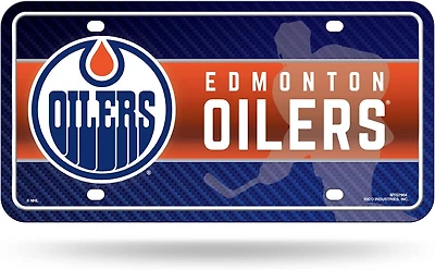 NHL License Plate Metal Silhouette Oilers