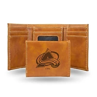 NHL Wallet Leather Laser Engraved Tri-Fold Avalanche (Brown)