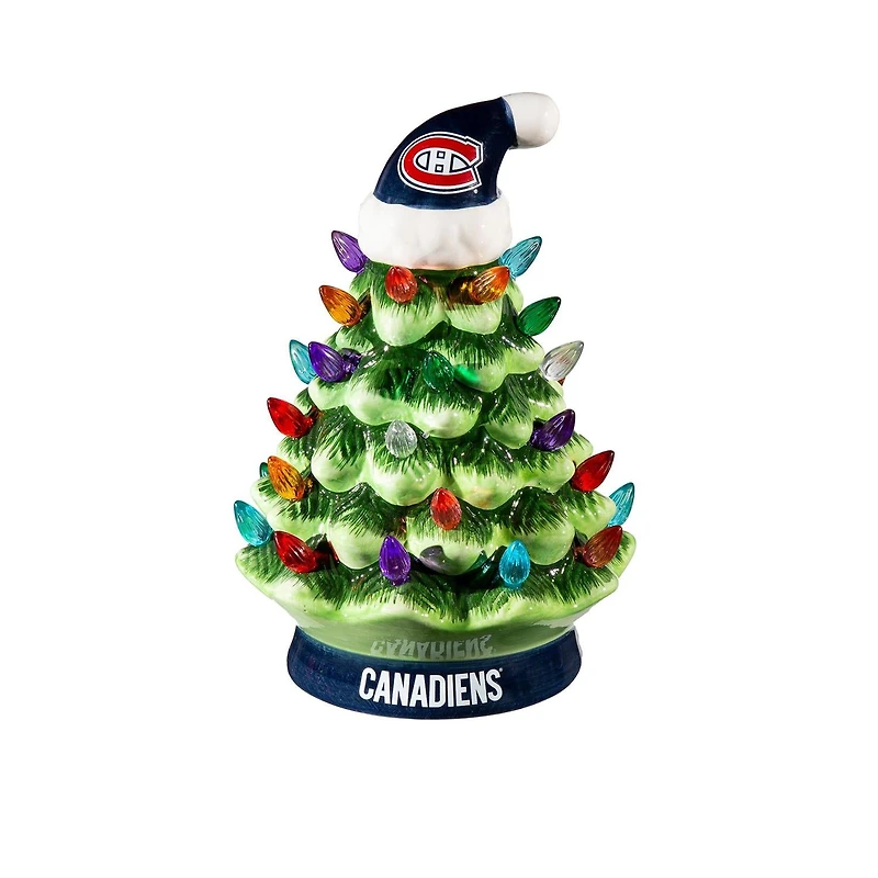NHL LED Ceramic Christmas Tree 8 Inches Canadiens