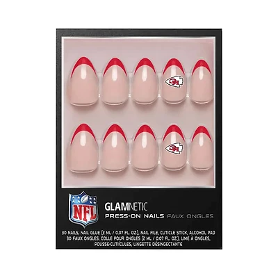 NFL Glamnetic French Tip Press-On Nails Chiefs