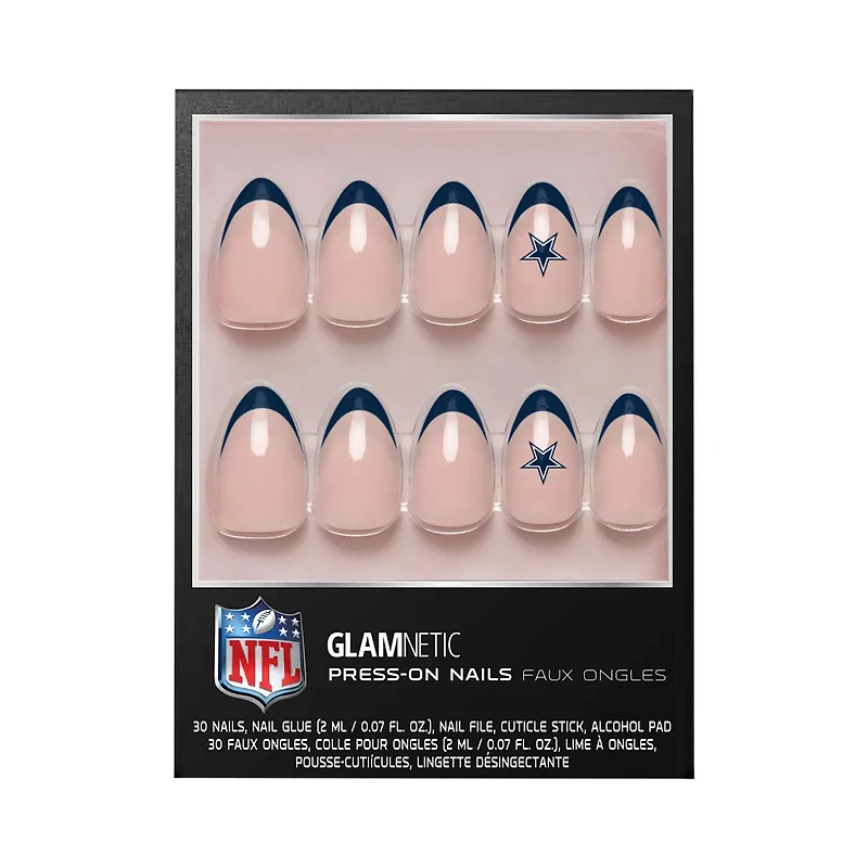 NFL Glamnetic French Tip Press-On Nails Cowboys