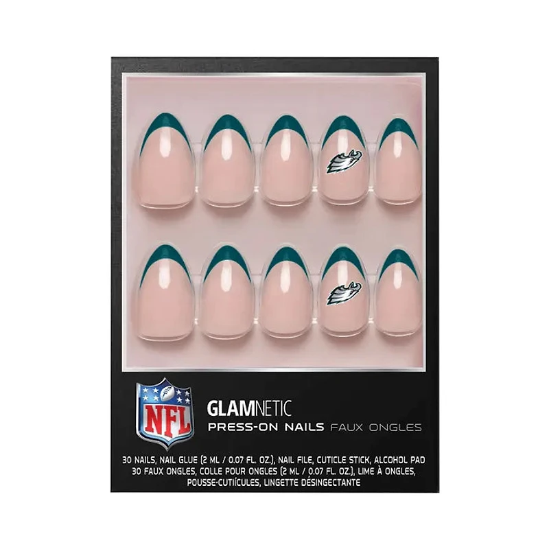 NFL Glamnetic French Tip Press-On Nails Eagles