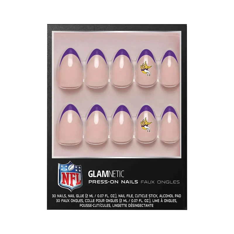 NFL Glamnetic French Tip Press-On Nails Vikings