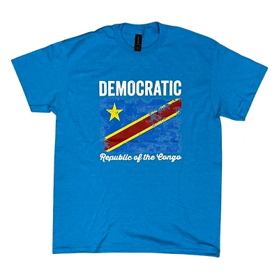 Country T-Shirt Distressed Flag Congo-Kinshasa