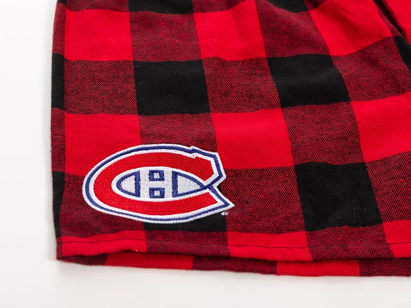 NHL PJ Shorts Buffalo Plaid Canadiens