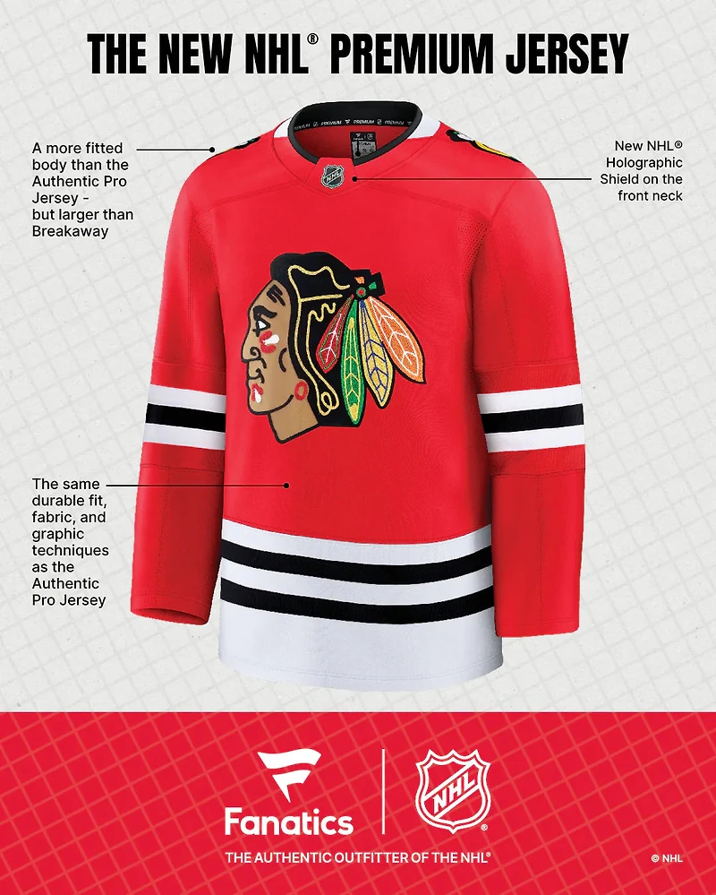 NHL Player Premium Jersey 2025-26 Centennial Home Connor Bedard Blackhawks