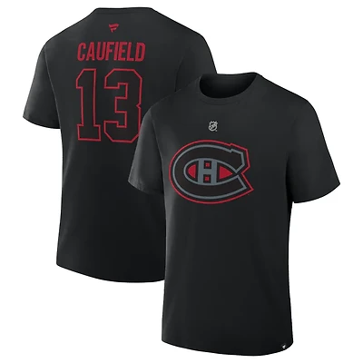 NHL Player T-Shirt Authentic Stack Cole Caufield Canadiens (Black)