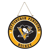 NHL Round Door Décor with Hanging Rope, 18x18 Penguins
