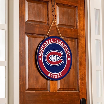 NHL Round Door Décor with Hanging Rope, 18x18 Canadiens