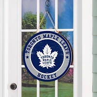 NHL Round Door Décor with Hanging Rope, 18x18 Maple Leafs