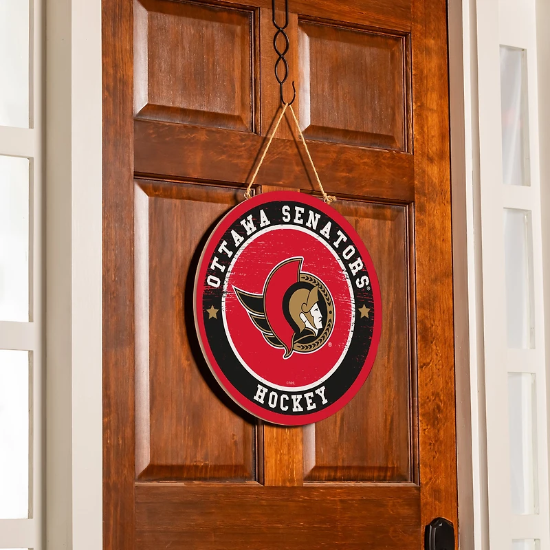 NHL Round Door Décor with Hanging Rope