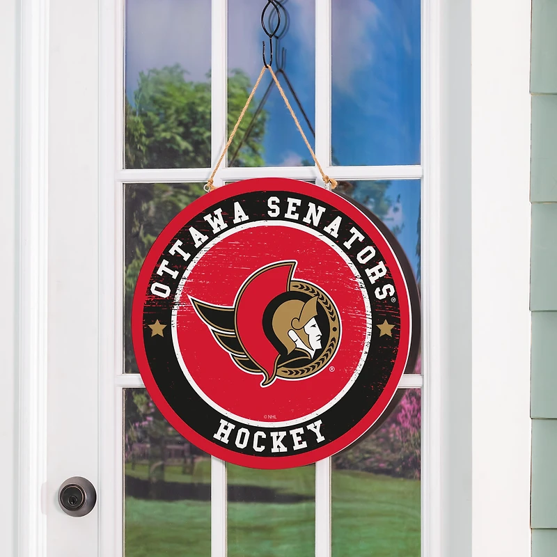 NHL Round Door Décor with Hanging Rope