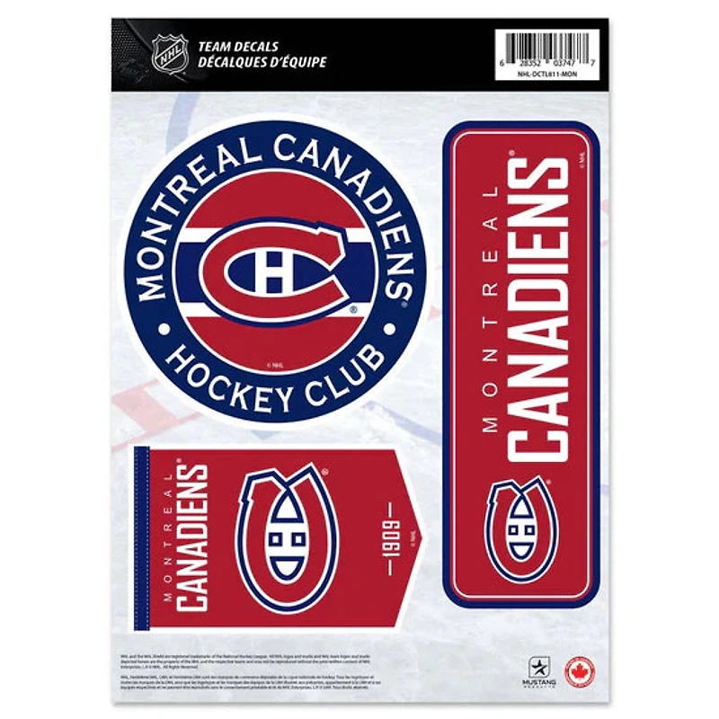 NHL Team Vinyl Decal Set Canadiens