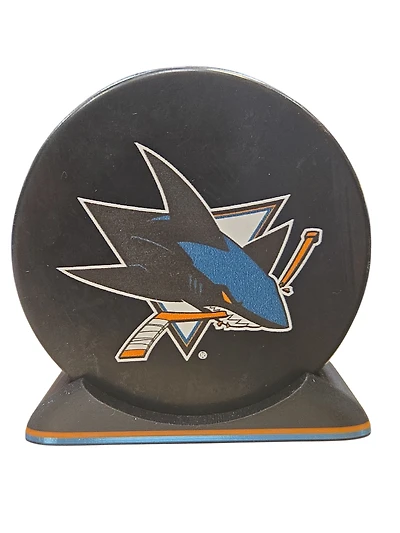 Puck Display Stand Orange & Teal