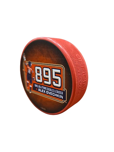 NHL Player Puck All-Time Leading Goal Scorer 895 Alex Ovechkin Capitals