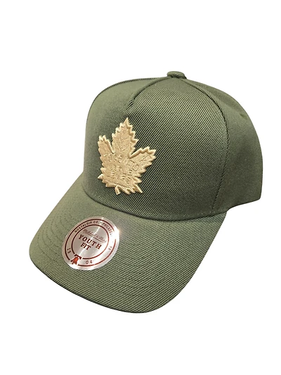 NHL Youth Hat Army Green Curved Snapback Maple Leafs