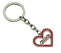 Country Keychain Rhinestones Heart Canada
