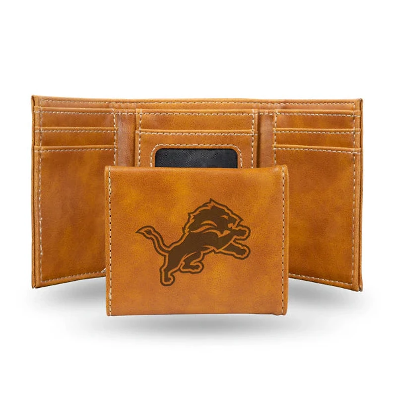 NFL Wallet Leather Tri-Fold Lions (Brown)