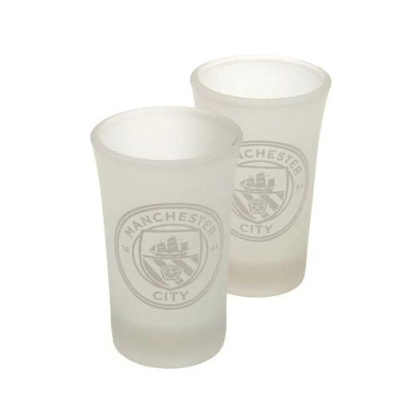 EPL 2Pc Shot Glass Set Manchester City FC