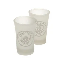 EPL 2Pc Shot Glass Set Manchester City FC