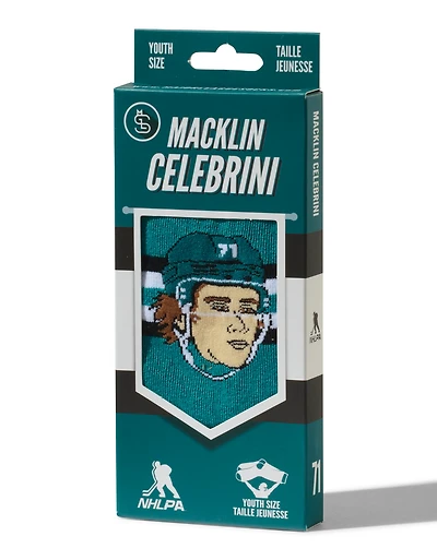 NHLPA Youth Player Socks Macklin Celebrini Sharks