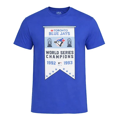 MLB T-Shirt 92 & 93 World Series Champions Flag Blue Jays
