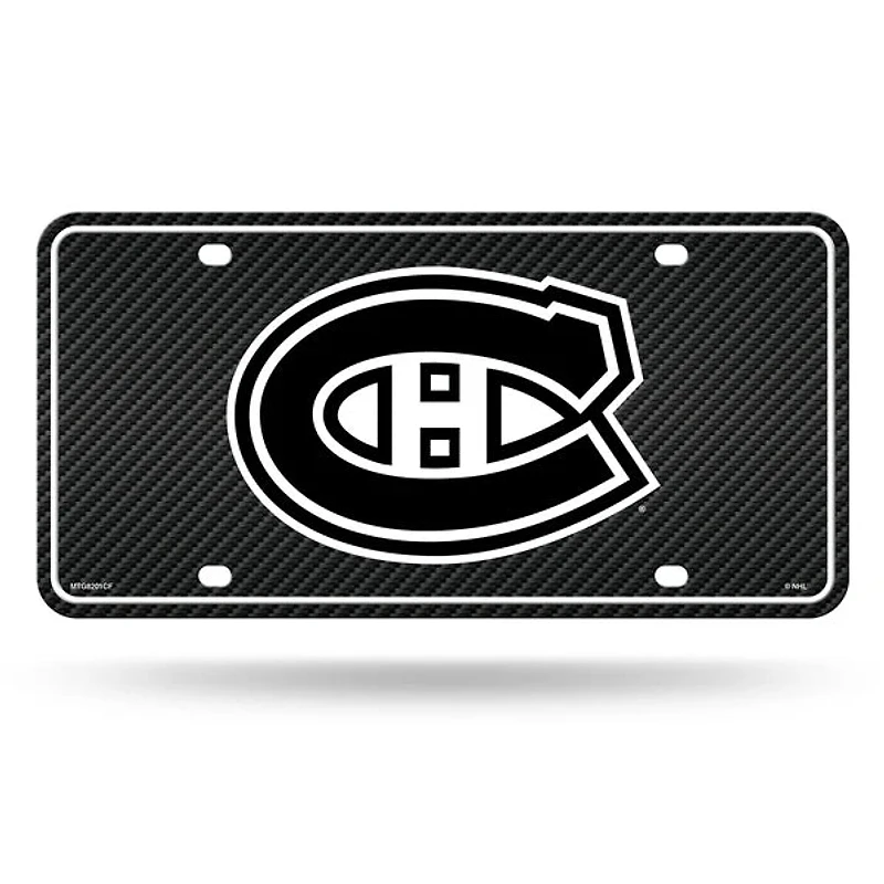 NHL License Plate Metal Carbon Fiber Design Canadiens
