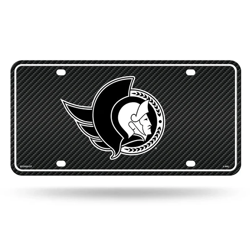 NHL License Plate Metal Carbon Fiber Design Senators