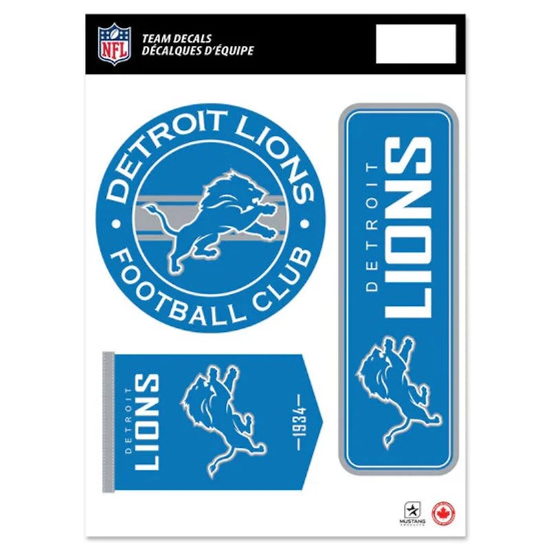 NFL Team Vinyl Decal Set Lions