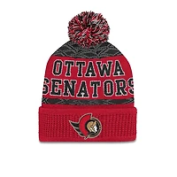 NHL Youth Knit Hat Puck Pattern Cuff Senators