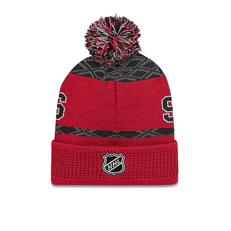 NHL Youth Knit Hat Puck Pattern Cuff Senators