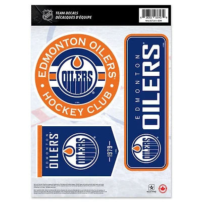 NHL Team Vinyl Decal Set Oilers