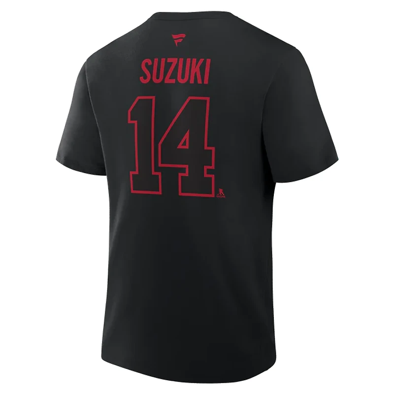 NHL Player T-Shirt Authentic Stack Nick Suzuki Canadiens (Black)