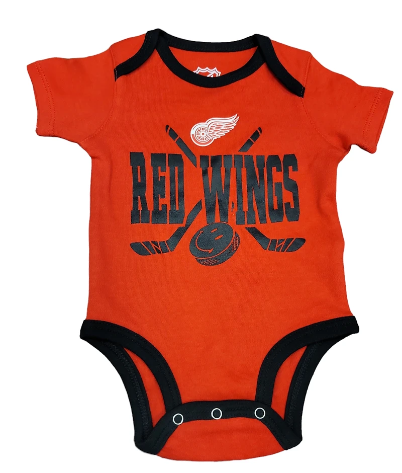 NHL Infant 3Pc Onesie Set Full Strength Red Wings