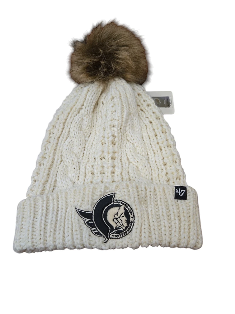 NHL Ladies Knit Hat '47 Meeko Cuff Senators (White)