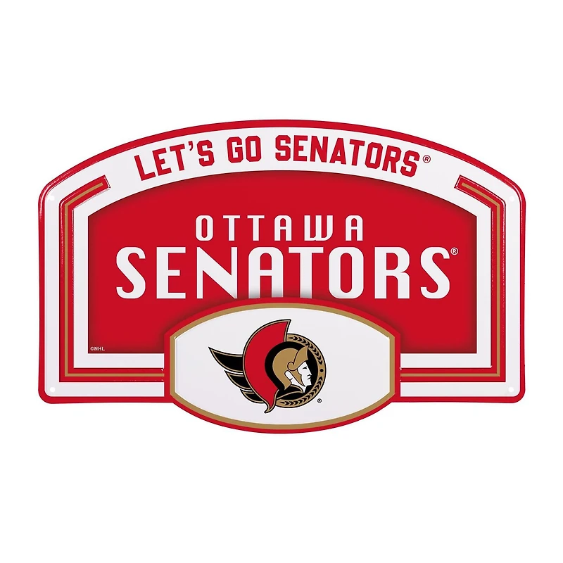 NHL Embossed Steel Wall Sign, 11" x 17" Senators