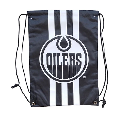 NHL Drawstring Bag Stripe Black and White Oilers