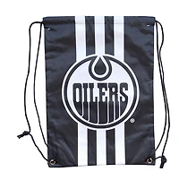 NHL Drawstring Bag Stripe Black and White Oilers