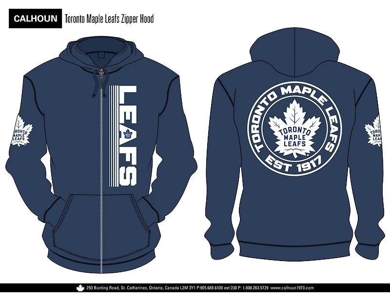 NHL Full Zip Hoodie "Est" Maple Leafs