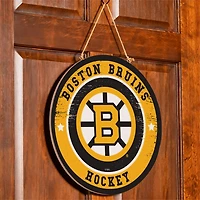 NHL Round Door Décor with Hanging Rope, 18x18 Bruins
