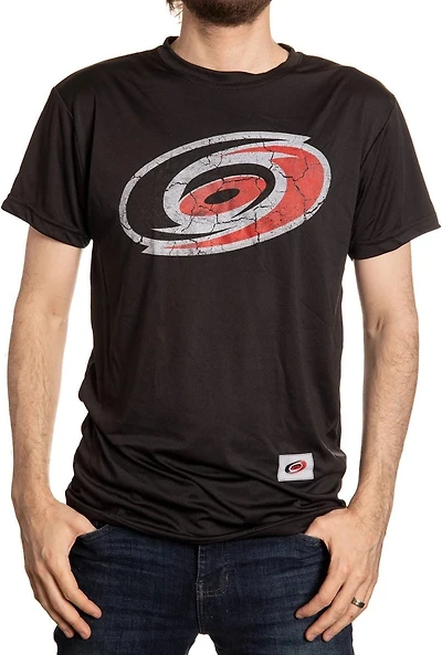 NHL T-Shirt Performance Rashguard Distressed Logo Hurricanes