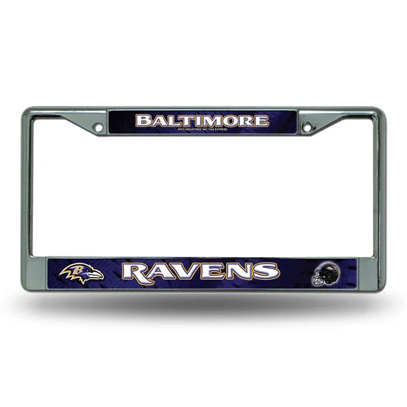 NFL License Plate Frame Chrome Ravens
