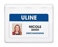 Name Badge Holders - 4 x 3", Horizontal, Pre-Punched